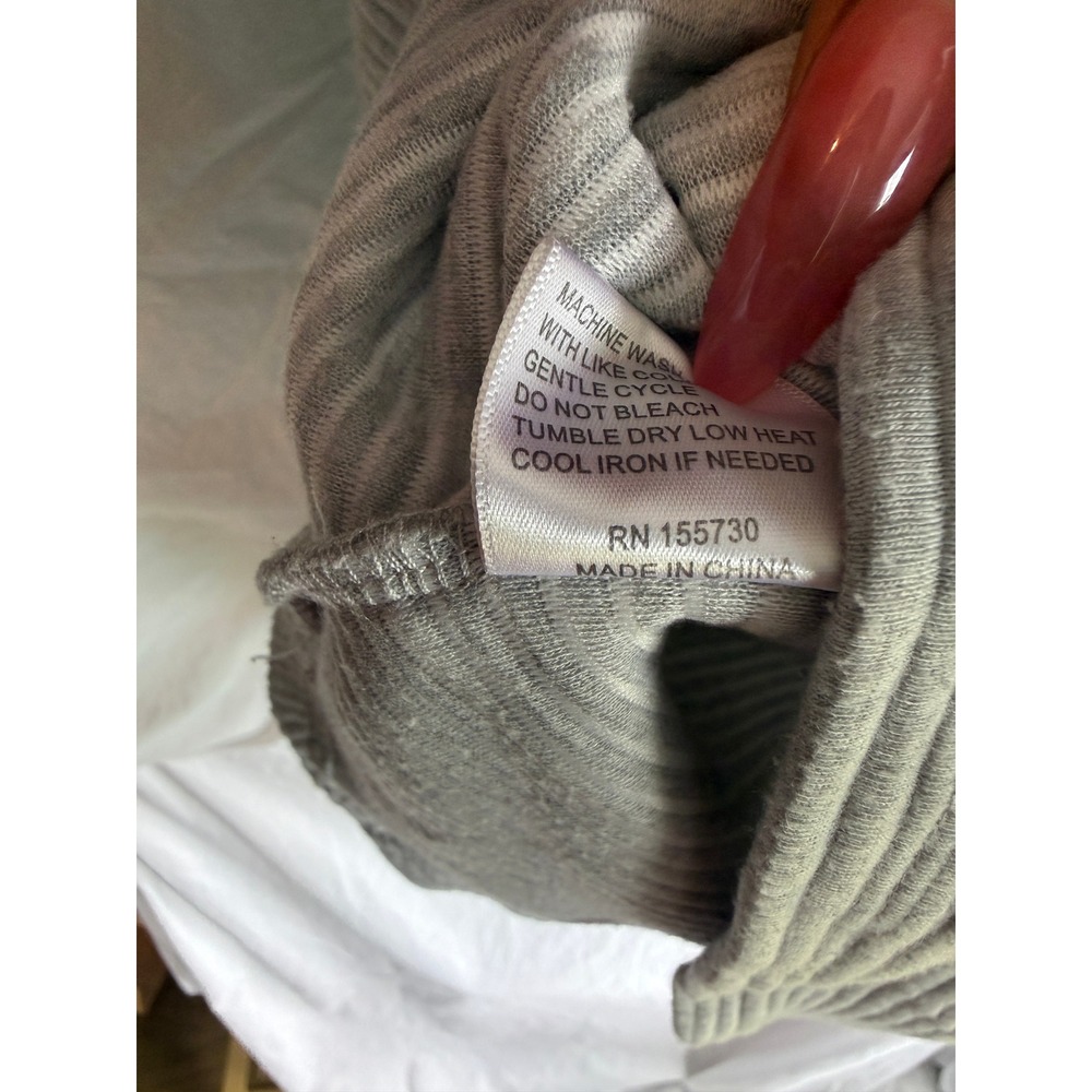 Jane + Delancey Gray Textured Ribbed Knit Hoodie Pullover Sweatshirt RN 155730 - Picture 5 of 5